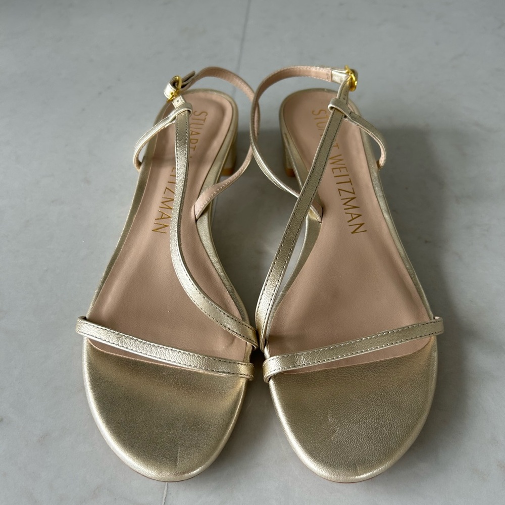 Authentic Stuart Weitzman Strap Kitten Heels Sandals